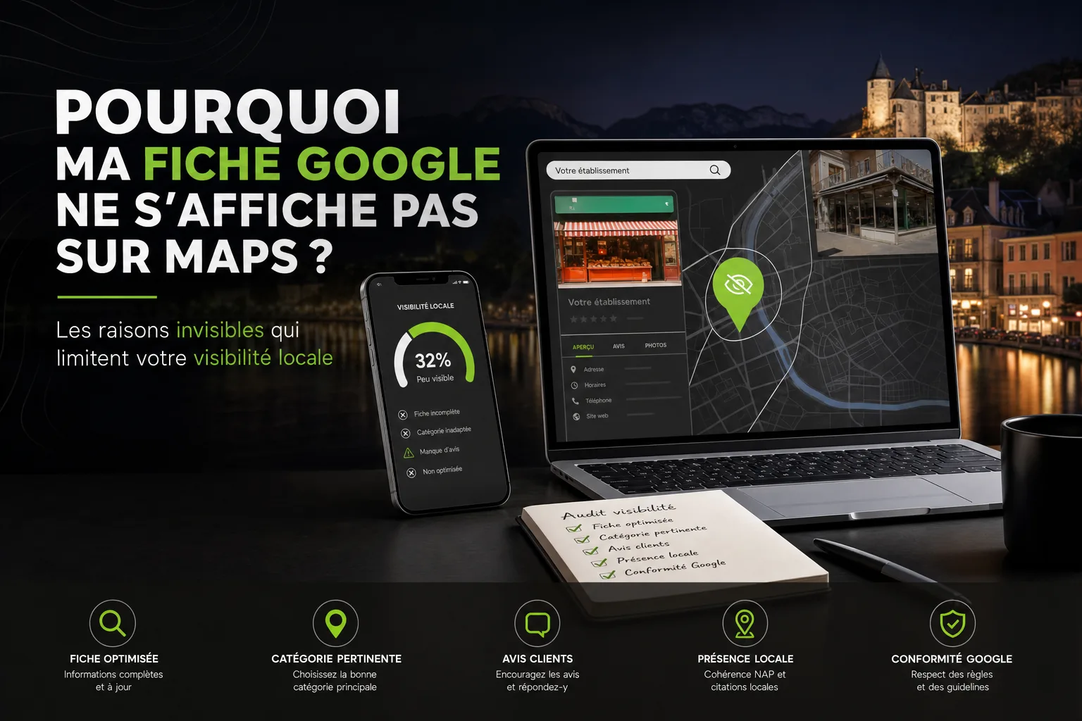 Pourquoi ma fiche Google ne s'affiche pas sur Maps
