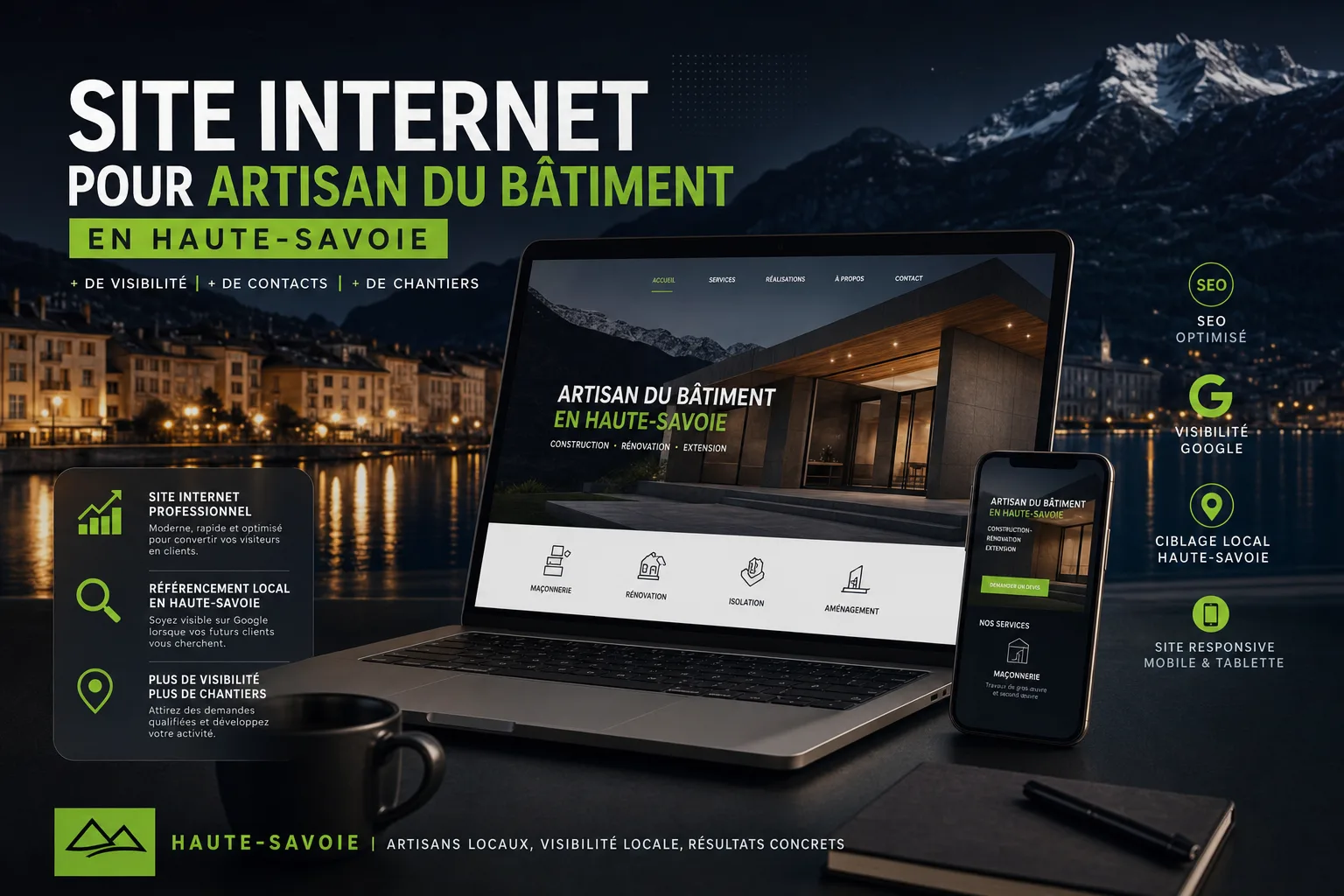 Site internet pour artisan du bâtiment en Haute-Savoie