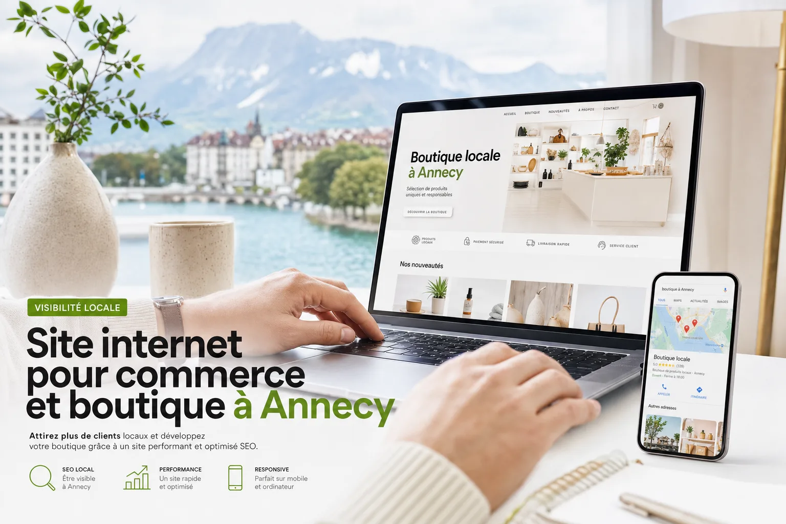 Site internet pour commerce et boutique à Annecy