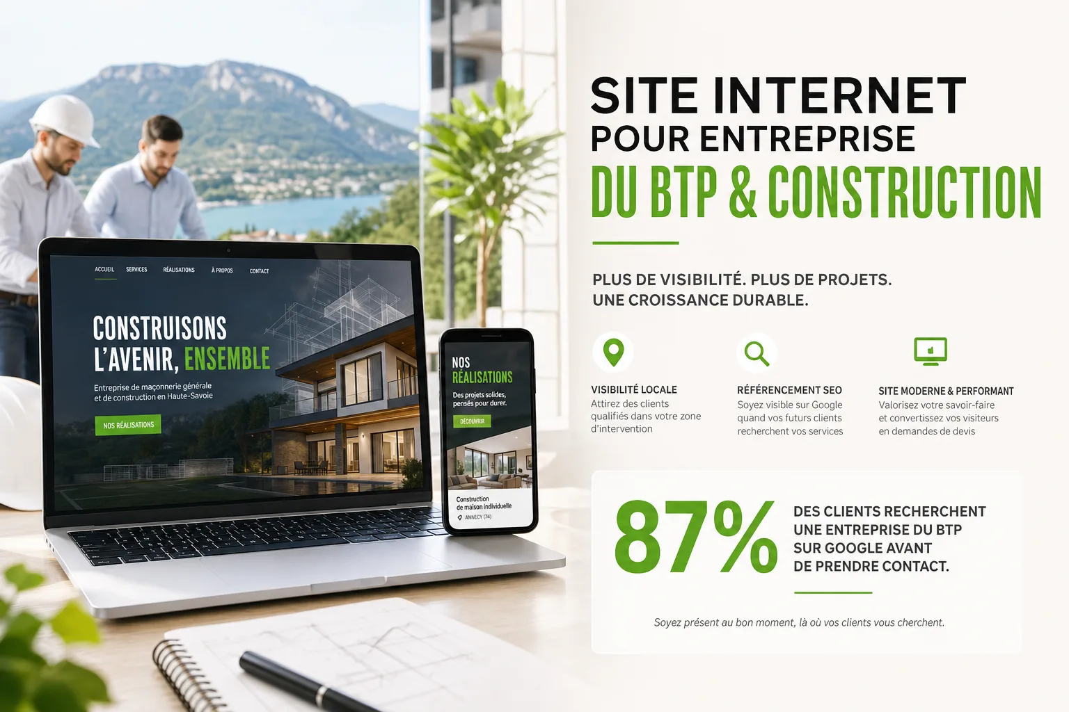 Site internet pour entreprise du BTP et de la construction