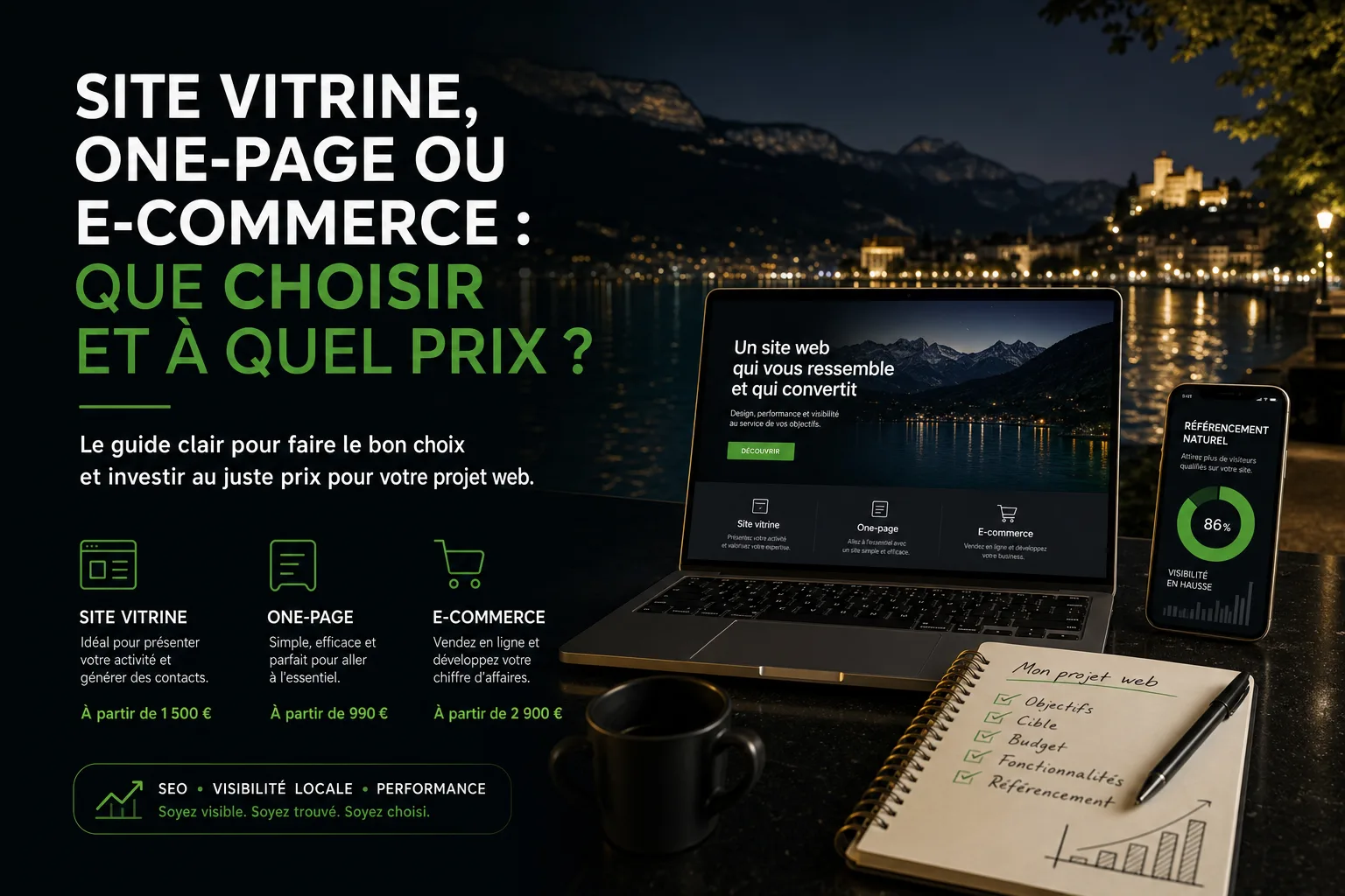 Site vitrine, one-page ou e-commerce : que choisir et à quel prix