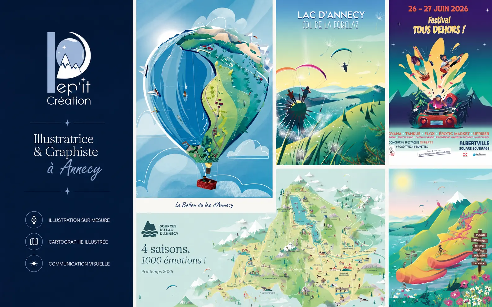 Site portfolio illustratrice graphiste Pep'it Création Annecy - Anonyme Studio